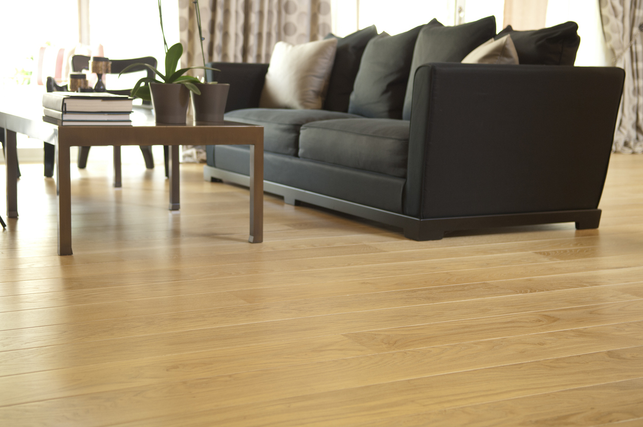 Living room with hardwood floors in home interior